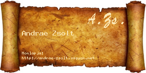 Andrae Zsolt névjegykártya
